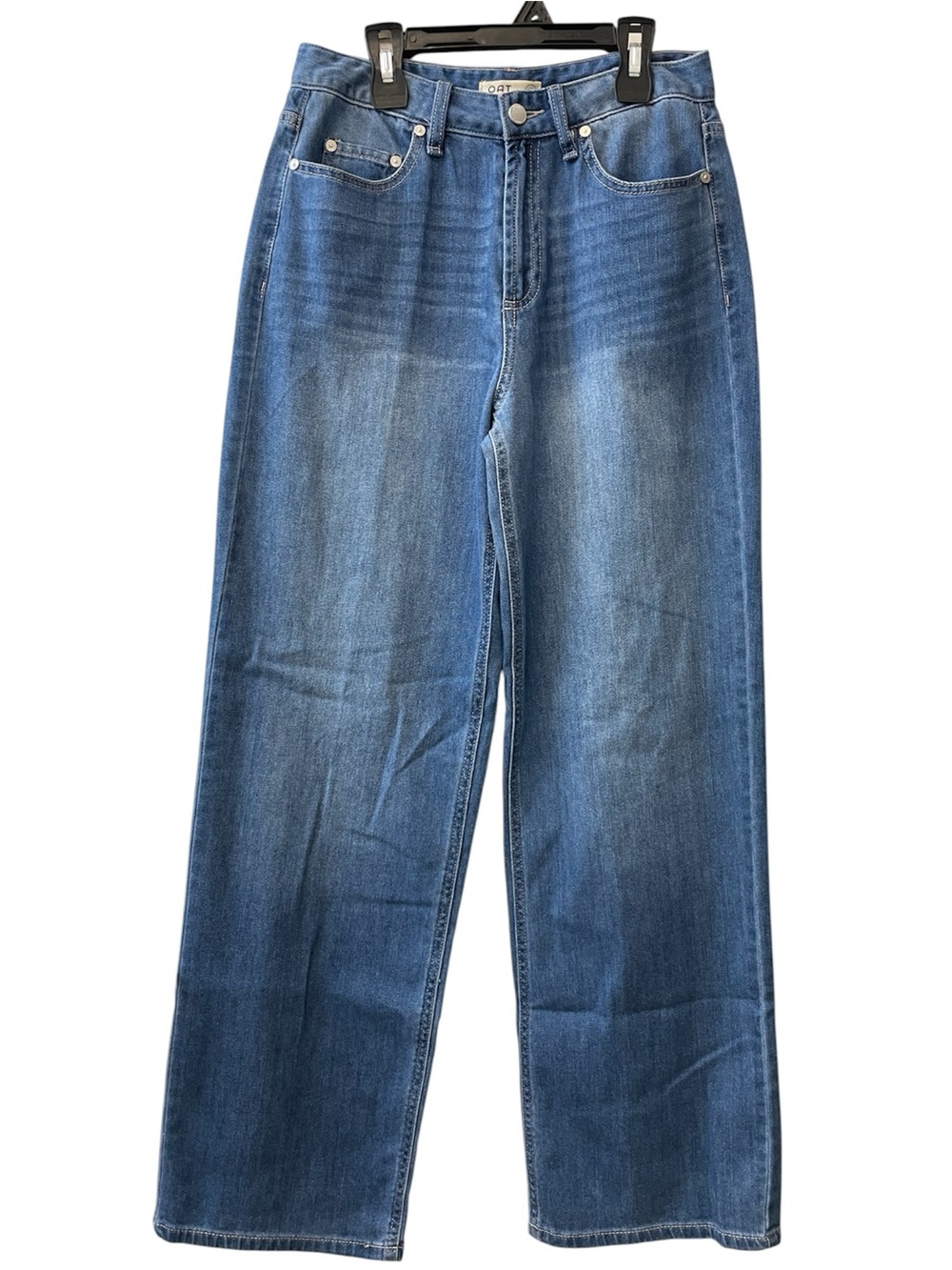 Oat New York High Rise Wide Leg Blue Denim Cloud Luxe Jeans